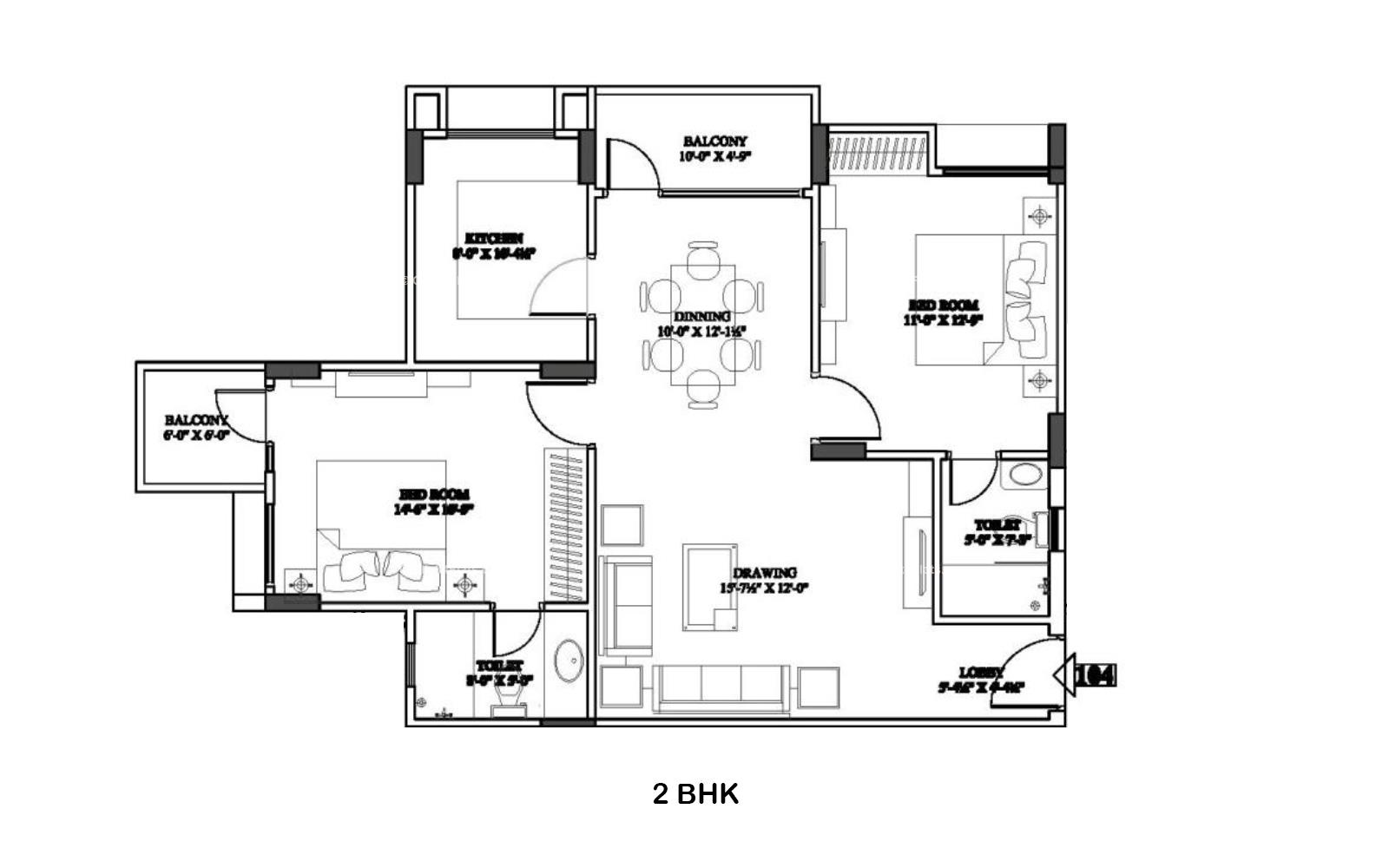 Royal Greens II 2 BHK 